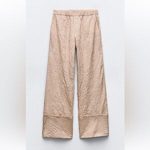 Zara wrinkle effect striped pants (never worn)